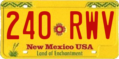 NM license plate 240RWV
