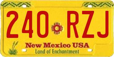 NM license plate 240RZJ