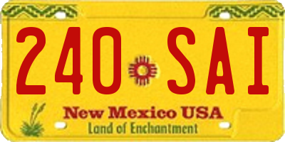 NM license plate 240SAI