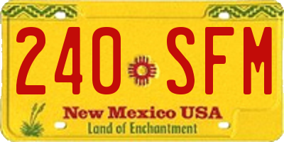 NM license plate 240SFM