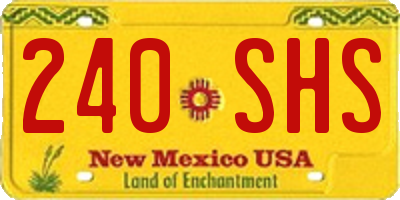 NM license plate 240SHS