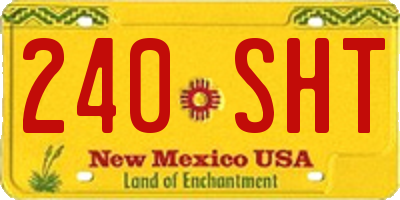 NM license plate 240SHT