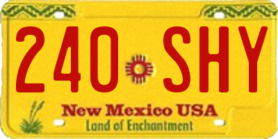 NM license plate 240SHY
