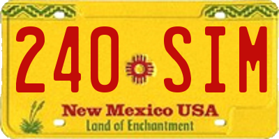 NM license plate 240SIM