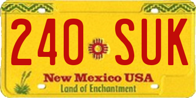 NM license plate 240SUK