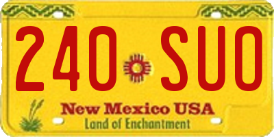 NM license plate 240SUO