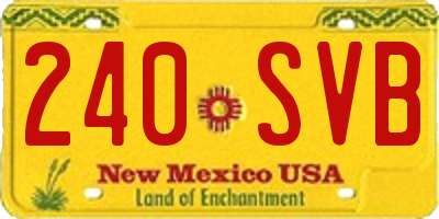 NM license plate 240SVB