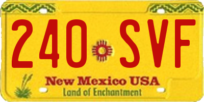 NM license plate 240SVF