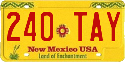 NM license plate 240TAY