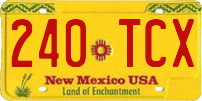 NM license plate 240TCX