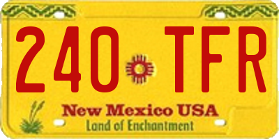 NM license plate 240TFR