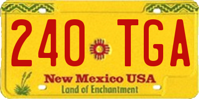 NM license plate 240TGA