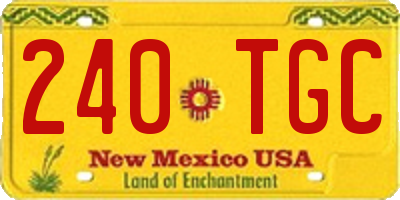 NM license plate 240TGC