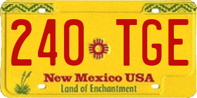 NM license plate 240TGE