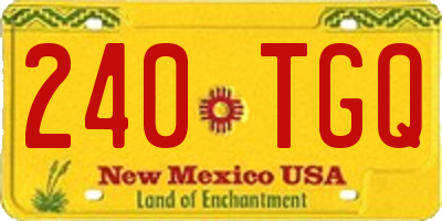 NM license plate 240TGQ