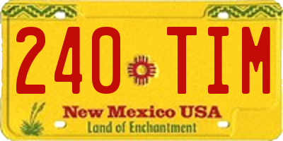 NM license plate 240TIM