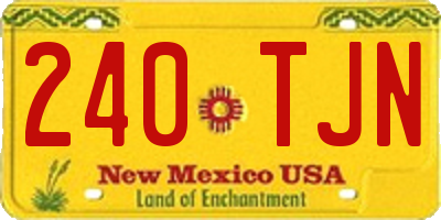 NM license plate 240TJN