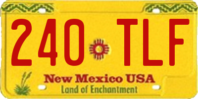 NM license plate 240TLF