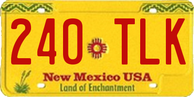 NM license plate 240TLK