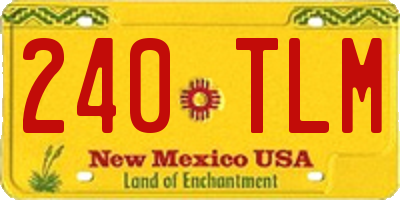 NM license plate 240TLM