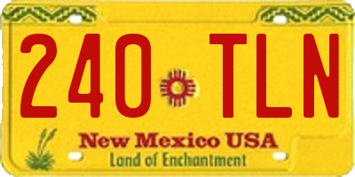 NM license plate 240TLN