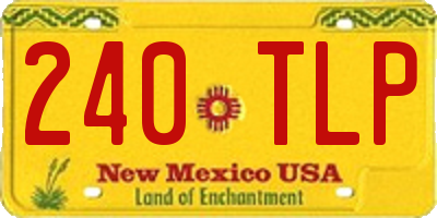 NM license plate 240TLP