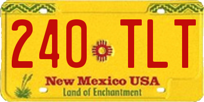 NM license plate 240TLT