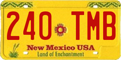 NM license plate 240TMB