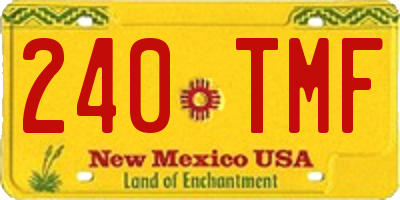 NM license plate 240TMF