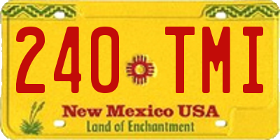 NM license plate 240TMI