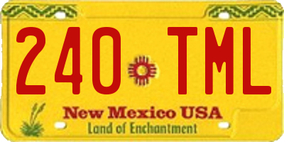 NM license plate 240TML