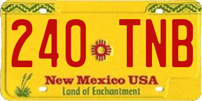 NM license plate 240TNB