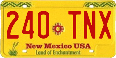 NM license plate 240TNX