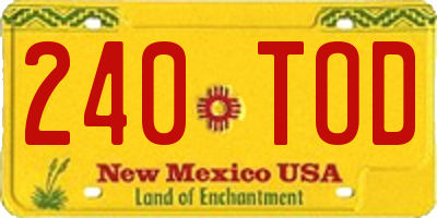 NM license plate 240TOD