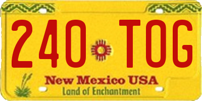 NM license plate 240TOG