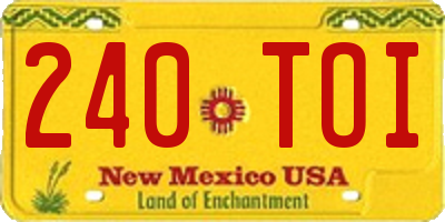 NM license plate 240TOI