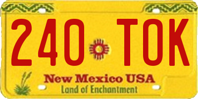 NM license plate 240TOK