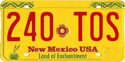 NM license plate 240TOS