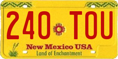 NM license plate 240TOU