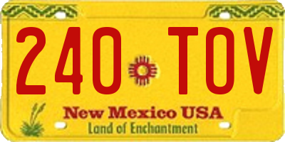 NM license plate 240TOV