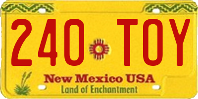 NM license plate 240TOY