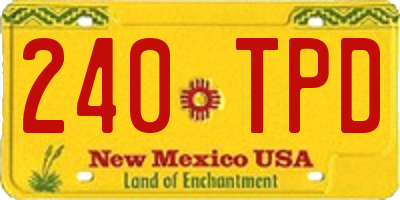 NM license plate 240TPD