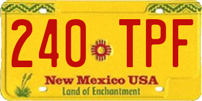 NM license plate 240TPF