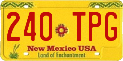 NM license plate 240TPG