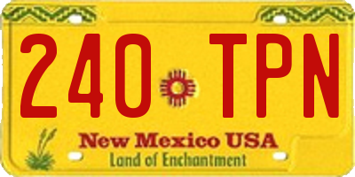 NM license plate 240TPN