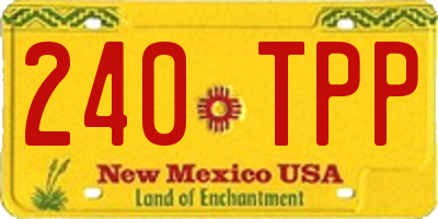 NM license plate 240TPP