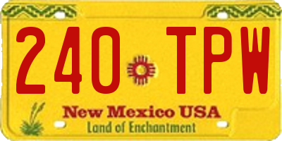 NM license plate 240TPW