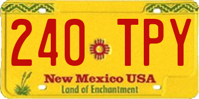 NM license plate 240TPY