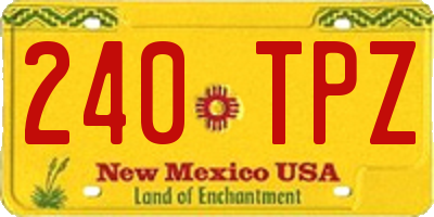 NM license plate 240TPZ