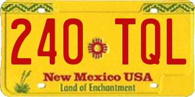 NM license plate 240TQL